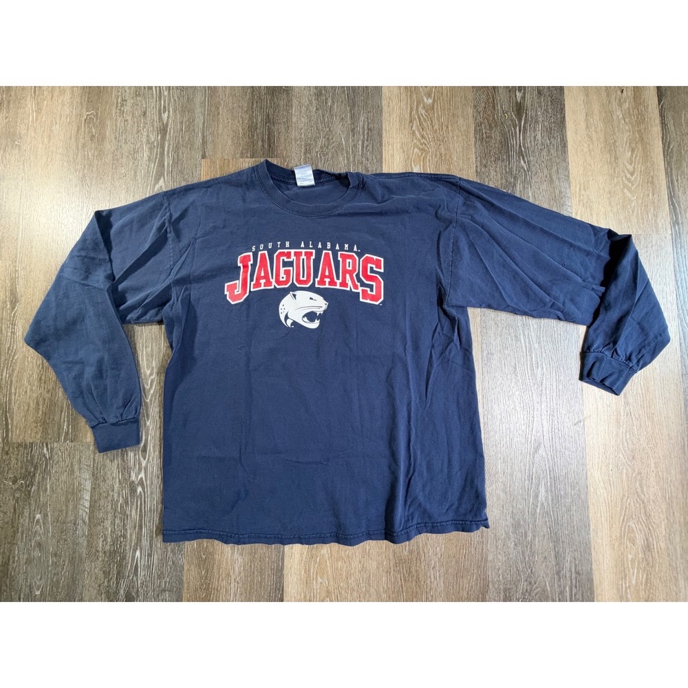 Gildan South Alabama Jaguars Shirt Mens XL Blue Long Sleeve Graphic Tee